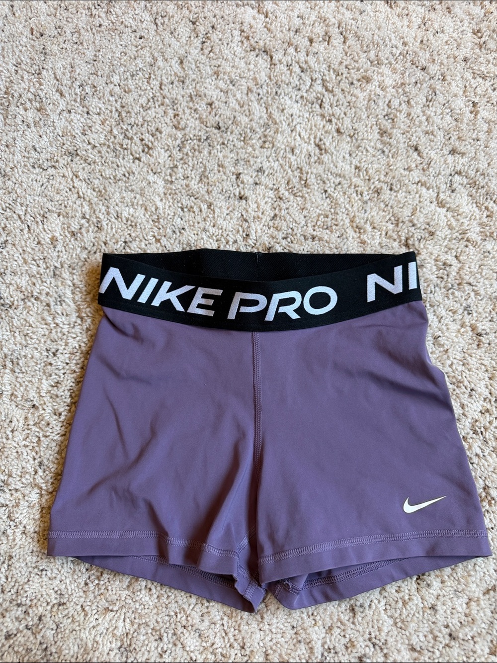 Nike Pro Women's Plum Athletic Shorts with Black Waistband